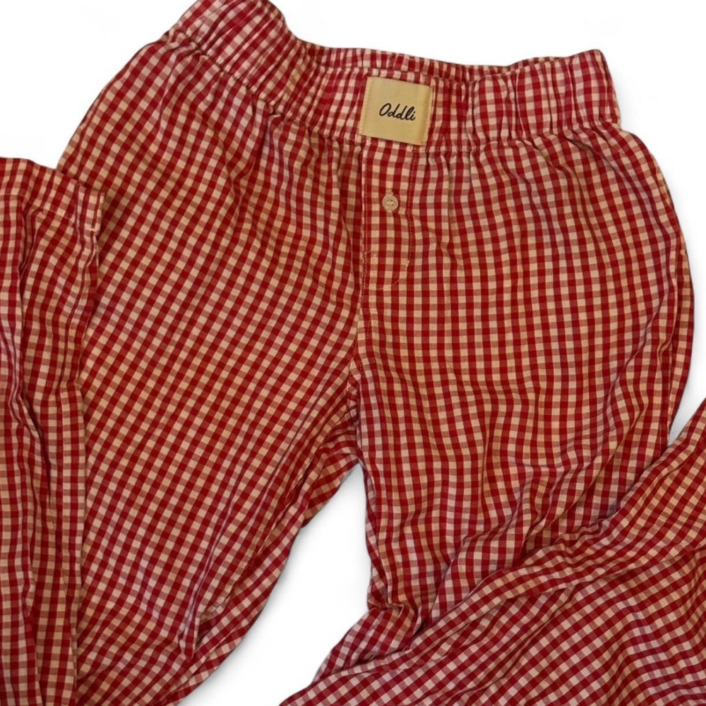 Oddli Boxer Pant - XXS/XS Red Gingham